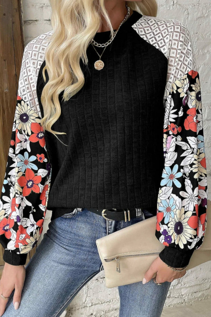 Flower Me Pretty - Fall Floral Lace- Multiple Color Options - Top