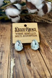 Daphne - Studs - Crystal Teardrop Clear - Earrings