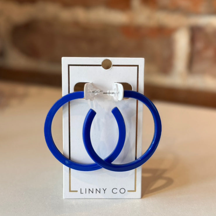 Cobalt - Blue Hoop Earrings