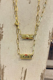 Wild - Warhol Inspired - Gold Paperclip Chain - Necklace