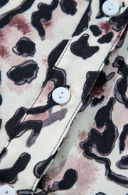 In the Wild - Leopard 3/4 Sleeve Ruffle Hem - Dress