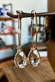 Bradwell - Crystal Pear Drop - Hoop - Earrings