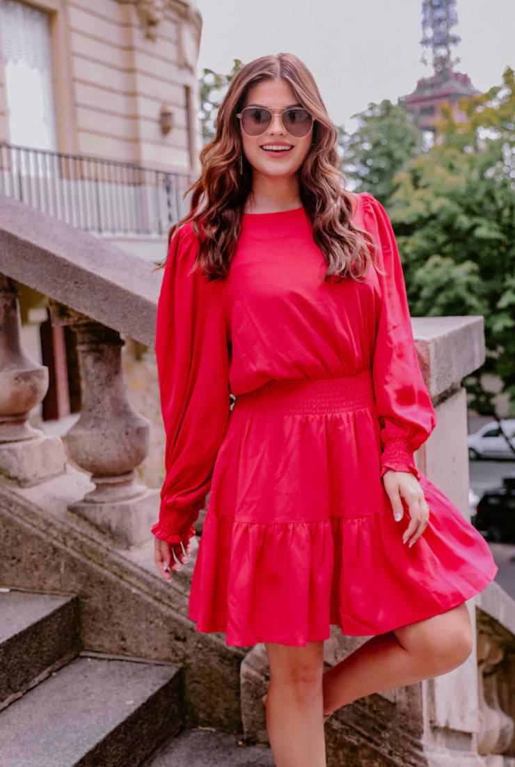 Taylor - Red - Smocked - Dress