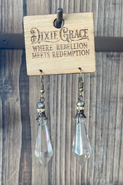 Greta - Point Crystal Drop - Vintage - Earrings