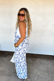 Karli - Floral Ribbed - Overalls