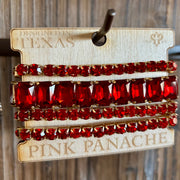 Avri - Red Rhinestone - Multi-Strand - Bracelet