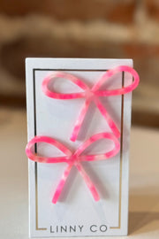 Sydney - Pink Bow Earrings
