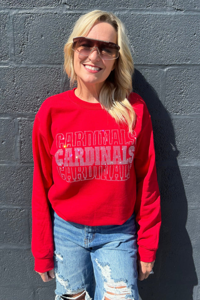 Cardinals - Red - Cropped Waist Length - Sweatshirt - Top