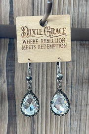 Sylvia - Crystal Drop - Lever Back - Vintage - Earrings