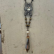 Agnes - Pendant w/ Crystal Drop - Vintage - Necklace