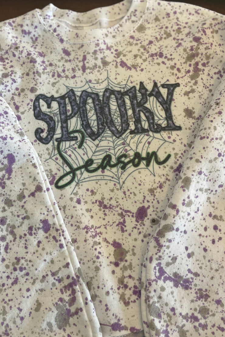 Spooky Season - Splatter Paint - Cropped - Graphic Sweatshirt