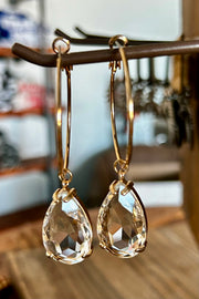 Bradwell - Crystal Pear Drop - Hoop - Earrings