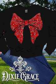 Bandana Bow - Black - Sweatshirt Option - Graphic Tee