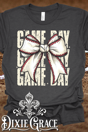 Game Day Baseball - Dark Heather Gray - Sweatshirt and Hoodie Option - Graphic Tee