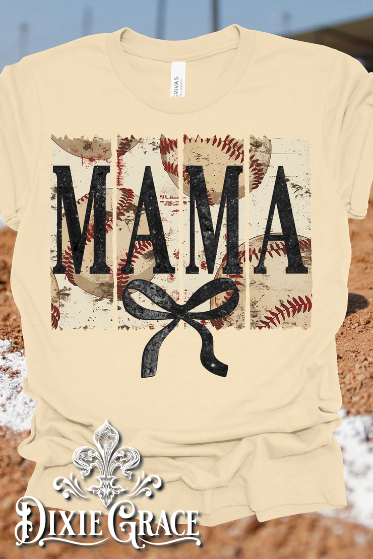 Mama Baseball - Natural - Sweatshirt and Hoodie Option - Graphic Tee