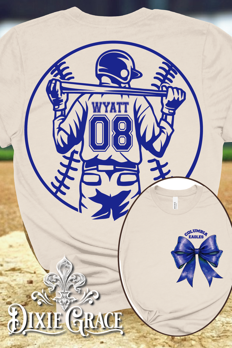 Custom Baseball Player - Natural - Youth, Sweatshirt, Hoodie Option - Graphic Tee