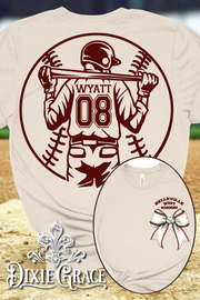 Custom Baseball Player - Natural - Youth, Sweatshirt, Hoodie Option - Graphic Tee