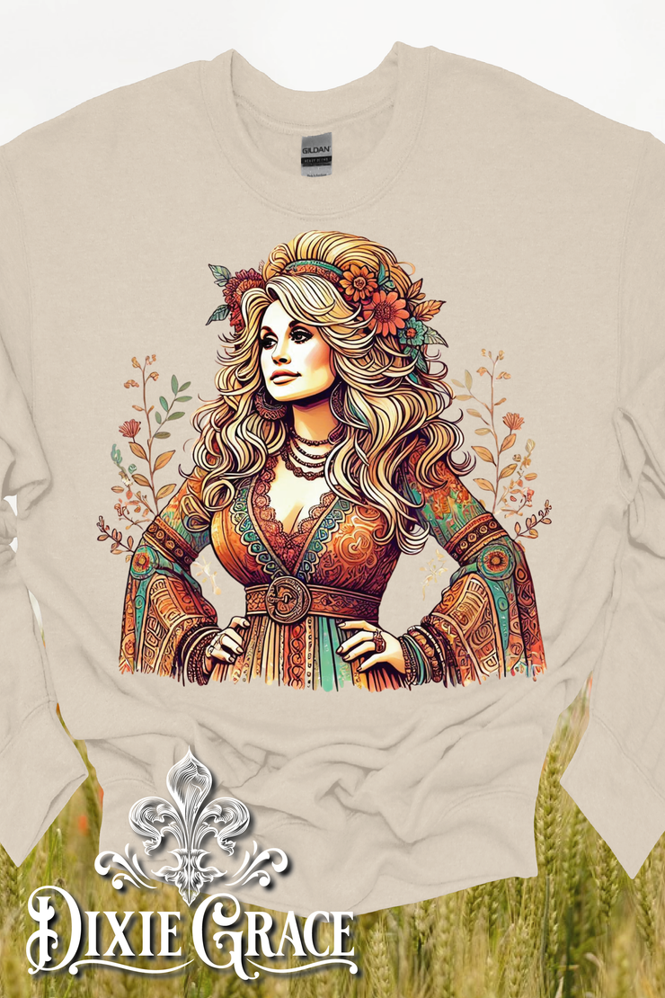 Boho Dolly - Natural - Sweatshirt Option - Graphic Tee