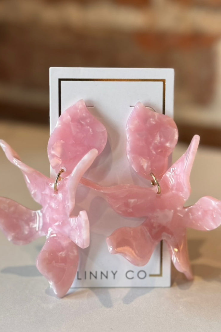 Sway - Pink Floral Earrings