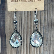 Sylvia - Crystal Drop - Lever Back - Vintage - Earrings