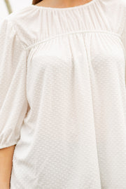 Tie Me Up - Swiss Dot with Puff Sleeve - Top