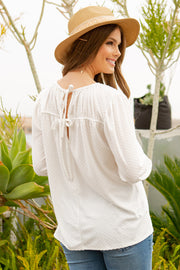 Tie Me Up - Swiss Dot with Puff Sleeve - Top