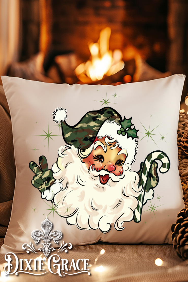 Camo Santa - Includes Insert - Throw Pillow