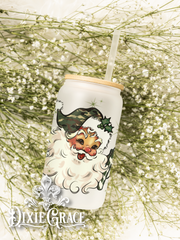 Camo Santa - Frosted 16 oz Glass Can