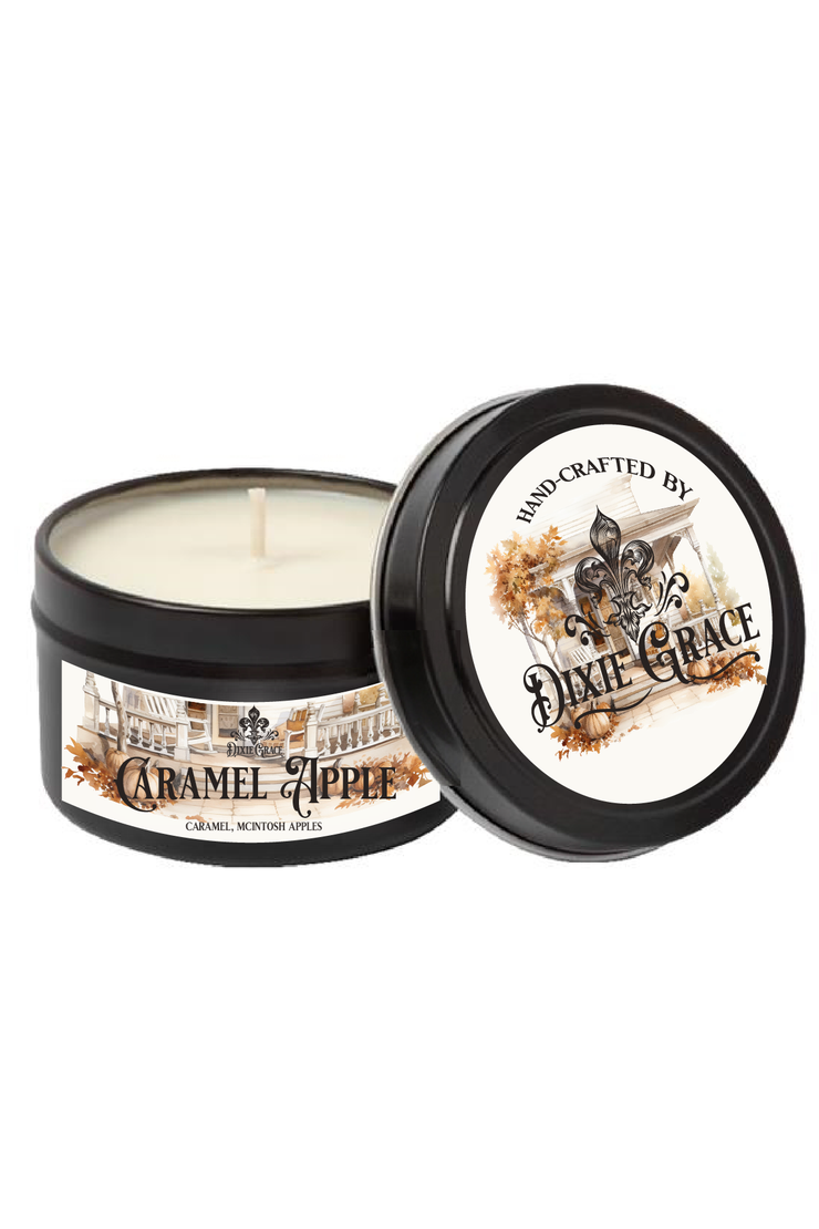 Caramel Apple - 8 oz Candle Tin - Cotton Wick