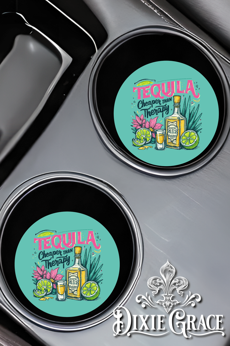 Cheaper Than Therapy - Set of 2 - Car Coasters