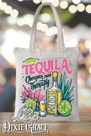 Cheaper Than Therapy - Gift - Canvas - Two Options - Tote Bag