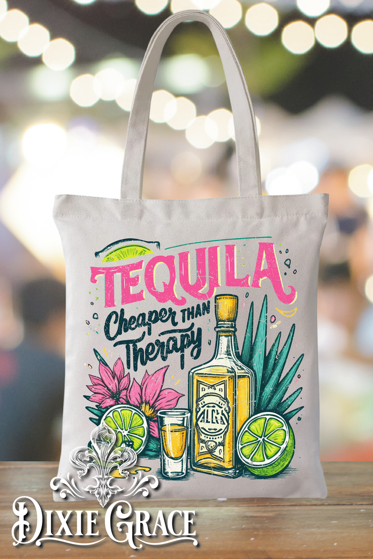 Cheaper Than Therapy - Gift - Canvas - Two Options - Tote Bag