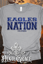 Columbia Eagles Nation - Dark Heather Gray - Sweatshirt and Hoodie Option - Graphic Tee