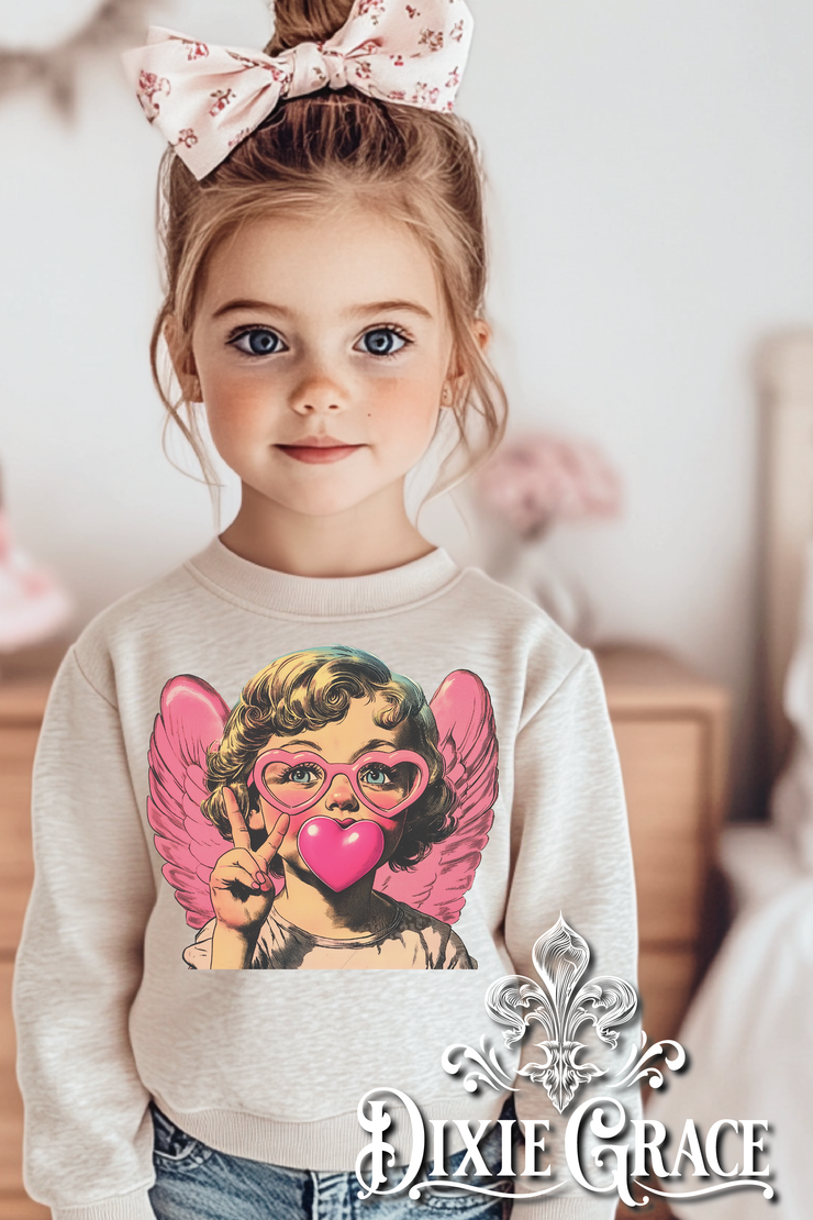 Angel Cupid - Youth - Natural - Graphic Sweatshirt