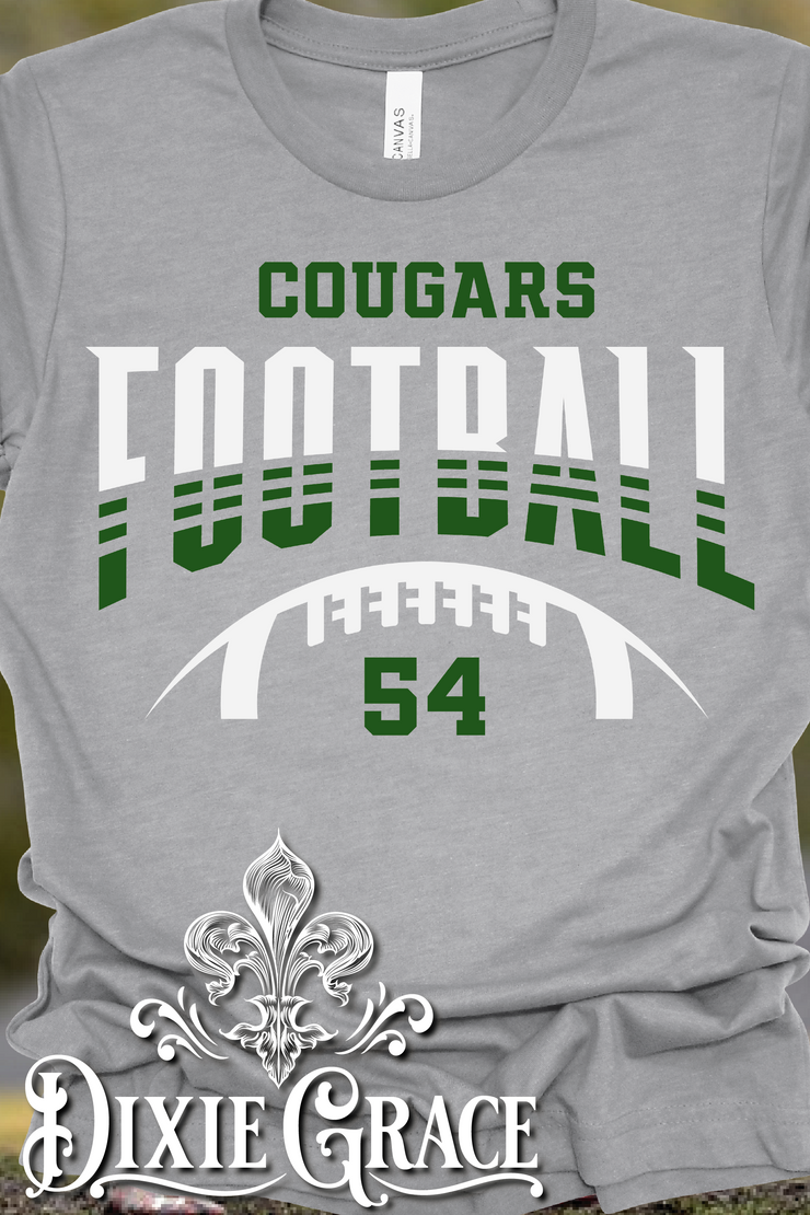 Custom Football - Arch Design - Front Facing - Youth, Long Sleeve, Sweatshirt, Hoodie Option - Graphic Tee