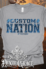 Custom Nation - Dark Heather Gray - Youth, Sweatshirt, Hoodie Option - Graphic Tee