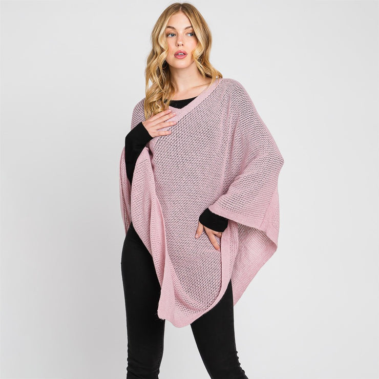 Seneca - Open Knit - Two Colors Available - Poncho
