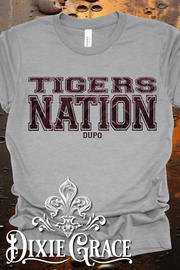 Dupo Tigers Nation - Dark Heather Gray - Sweatshirt and Hoodie Option - Graphic Tee