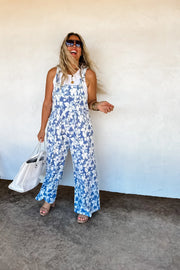 Karli - Floral Ribbed - Overalls