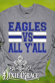 Eagles vs All Y'all - Heather Gray - Sweatshirt and Hoodie Option - Graphic Tee