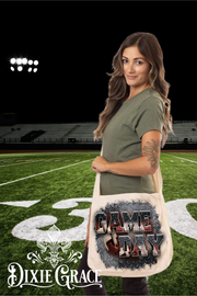 Game Day Metal Football - Gift - Canvas - Two Options - Tote Bag