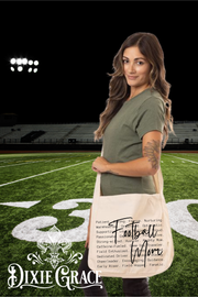 Football Mom Cursive - Gift - Canvas - Two Options - Tote Bag