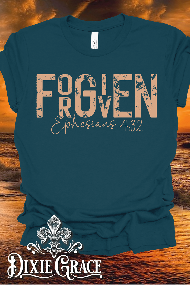 Forgiven - Deep Teal - Sweatshirt Option - Graphic Tee