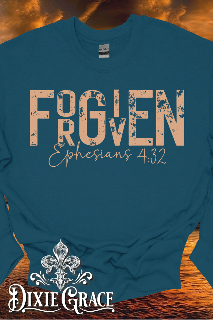 Forgiven - Deep Teal - Sweatshirt Option - Graphic Tee