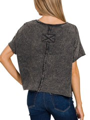 Cropped in Acid - Cropped Tee - Acid Wash - Multiple Colors - Top