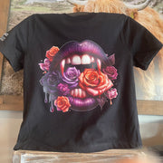 Vamp Flower Garden - Black - Graphic Tee