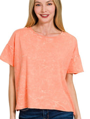 Cropped in Acid - Cropped Tee - Acid Wash - Multiple Colors - Top