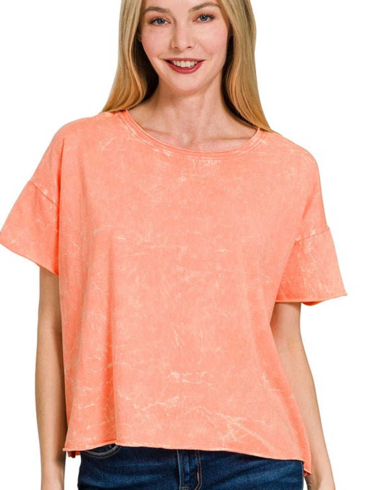 Cropped in Acid - Cropped Tee - Acid Wash - Multiple Colors - Top