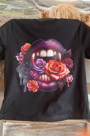 Vamp Flower Garden - Black - Graphic Tee