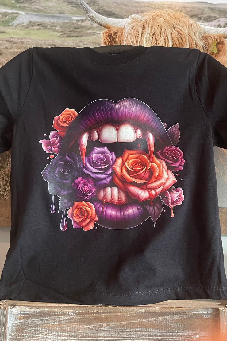 Vamp Flower Garden - Black - Graphic Tee